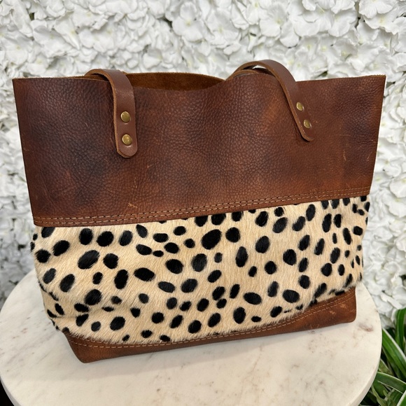 Hawks and Doves Leather Tote - Picture 1 of 6